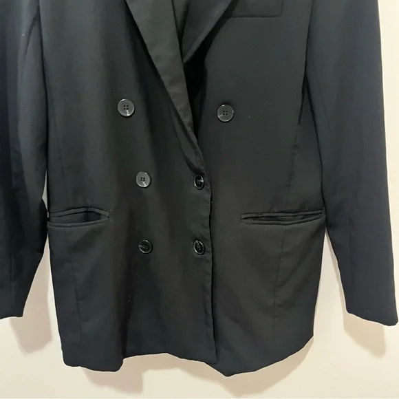 Joie Oversized Double Breasted Blazer Black Minimalist Old Money Small - Picture 4 of 7